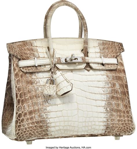 hermes birkin himalayan crocodile matte 25 white brown|most expensive Hermes Birkin handbag.